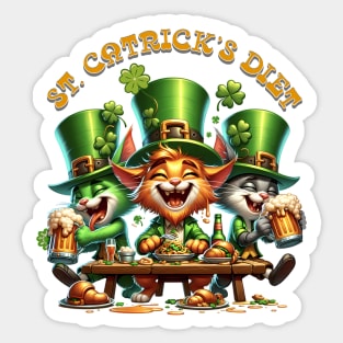 St Patricks day leprechaun cats - St. Catrick‘s diet Sticker